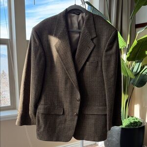 Men's Brown Checkered Blazer